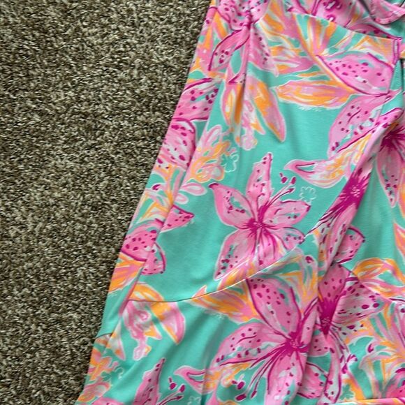 NWT Lilly Pulitzer Fontaine Wrap High Low Sleeveless Beach Tropical Dress XS - Picture 4 of 11